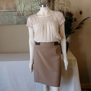Sz 10 Anne Klein Lined Camel Skirt